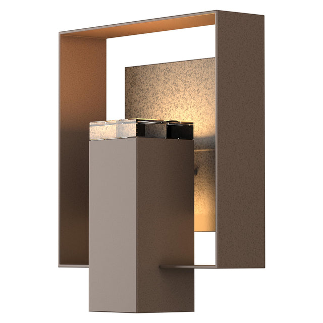 Hubbardton Forge 2018 Coastal Bronze Coastal Natural Iron Clear Glass (ZM) Shadow Box Outdoor Sconce