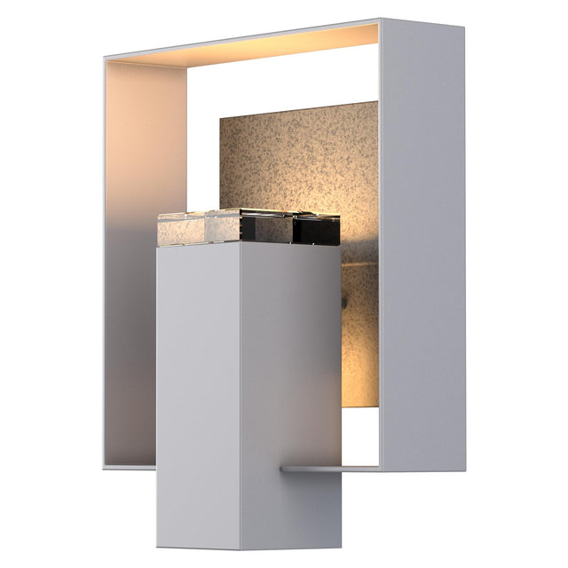 Hubbardton Forge 2018 Coastal Burnished Steel Coastal Natural Iron Clear Glass (ZM) Shadow Box Outdoor Sconce
