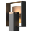 Hubbardton Forge 2018 Coastal Black Coastal Dark Smoke Clear Glass (ZM) Shadow Box Outdoor Sconce