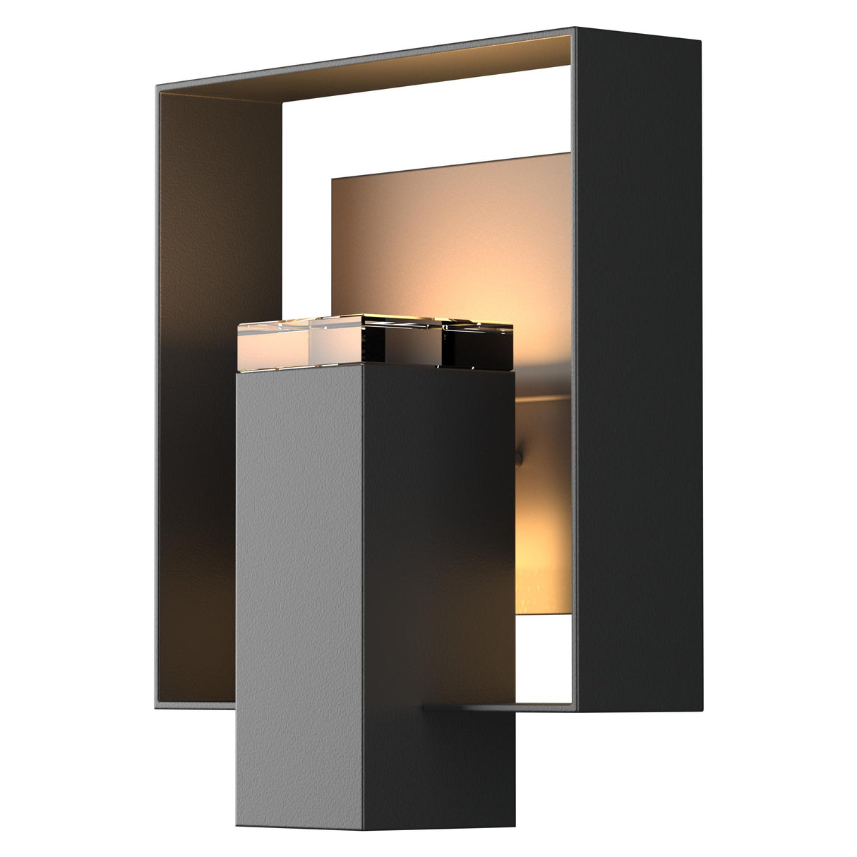 Hubbardton Forge 2018 Coastal Black Coastal Dark Smoke Clear Glass (ZM) Shadow Box Outdoor Sconce
