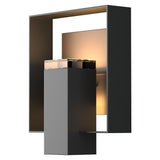 Hubbardton Forge 2018 Coastal Black Coastal Dark Smoke Clear Glass (ZM) Shadow Box Outdoor Sconce