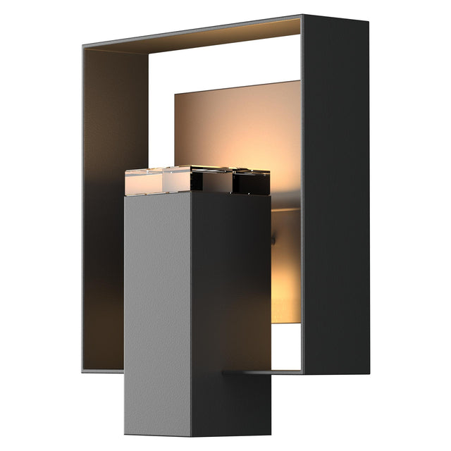 Hubbardton Forge 2018 Coastal Black Coastal Dark Smoke Clear Glass (ZM) Shadow Box Outdoor Sconce
