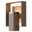 Hubbardton Forge 2018 Coastal Bronze Coastal Dark Smoke Clear Glass (ZM) Shadow Box Outdoor Sconce