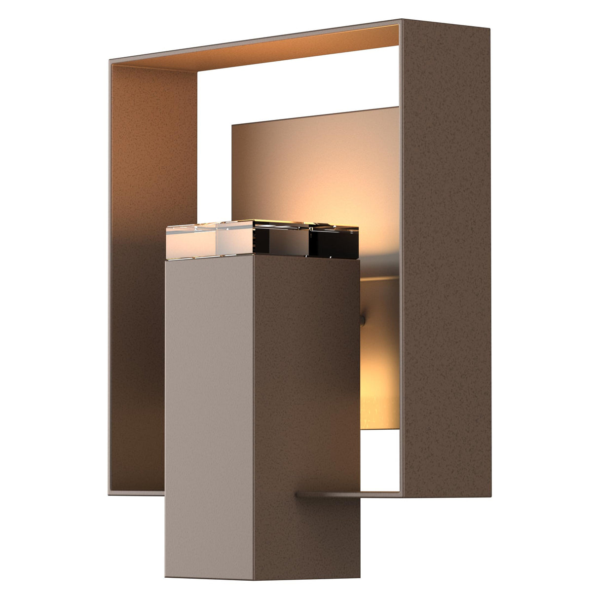 Hubbardton Forge 2018 Coastal Bronze Coastal Dark Smoke Clear Glass (ZM) Shadow Box Outdoor Sconce