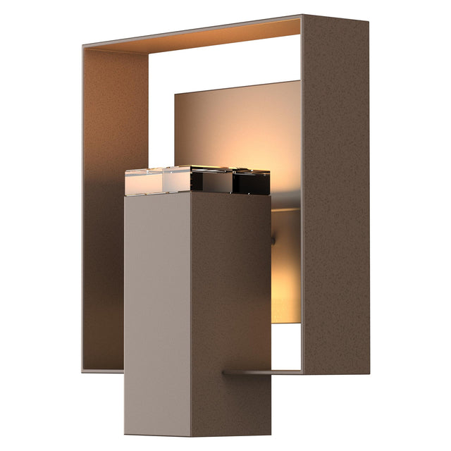 Hubbardton Forge 2018 Coastal Bronze Coastal Dark Smoke Clear Glass (ZM) Shadow Box Outdoor Sconce