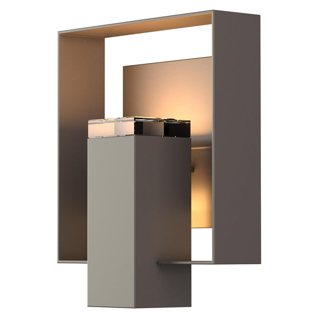 Hubbardton Forge 2018 Coastal Dark Smoke Coastal Dark Smoke Clear Glass (ZM) Shadow Box Outdoor Sconce