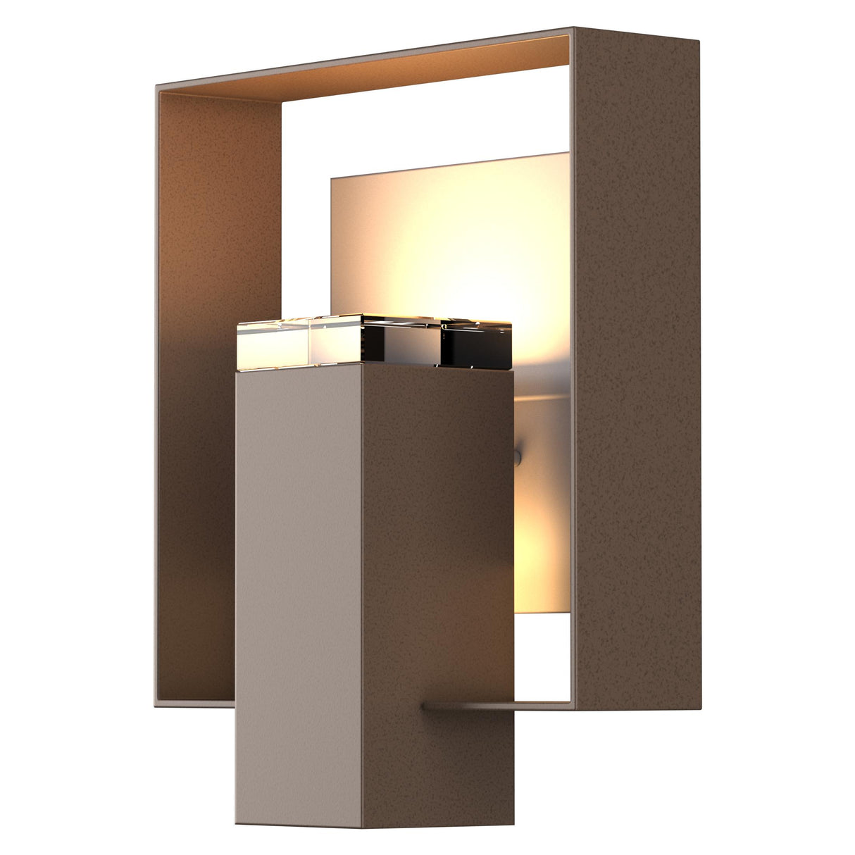 Hubbardton Forge 2018 Coastal Bronze Coastal Burnished Steel Clear Glass (ZM) Shadow Box Outdoor Sconce