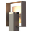 Hubbardton Forge 2018 Coastal Dark Smoke Coastal Burnished Steel Clear Glass (ZM) Shadow Box Outdoor Sconce