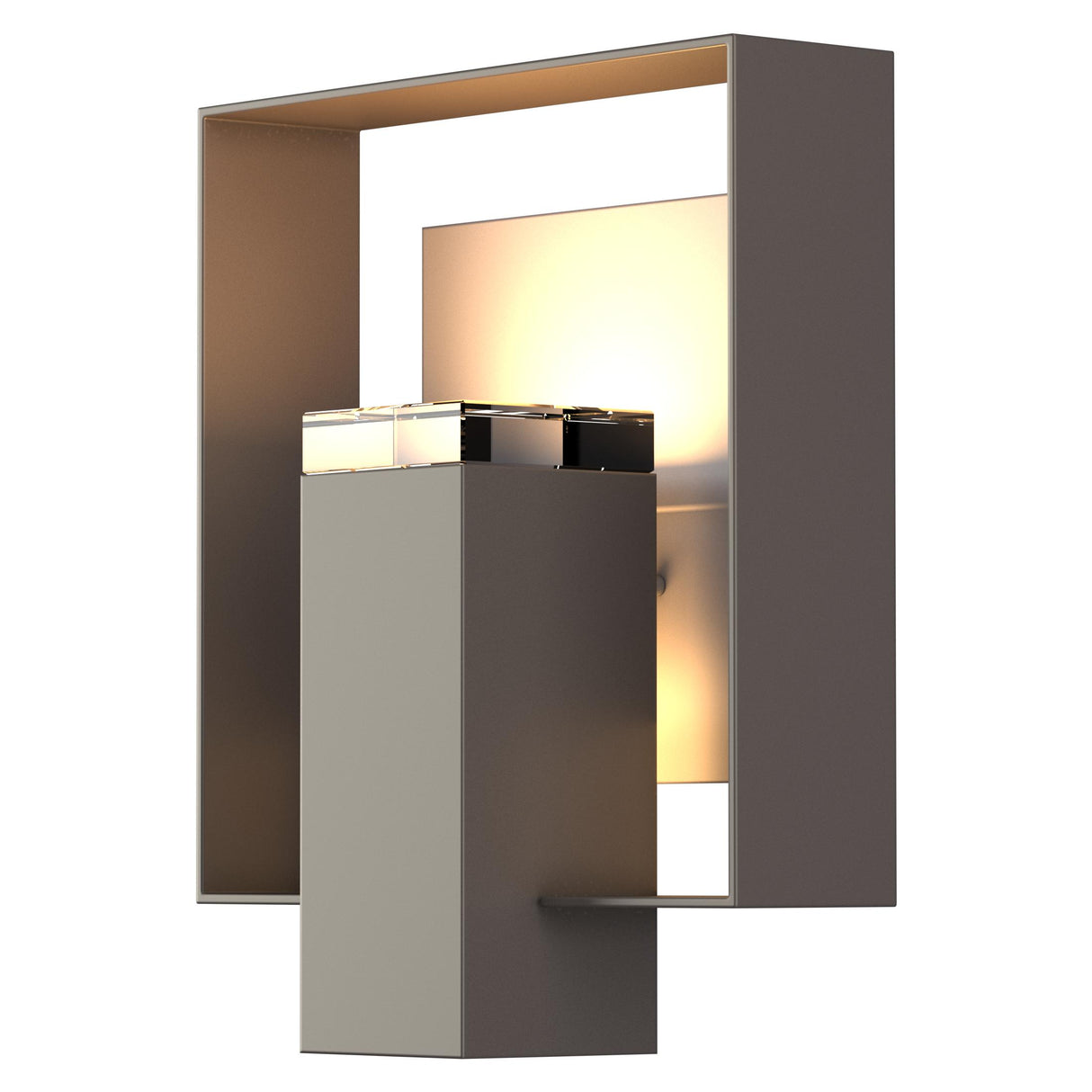 Hubbardton Forge 2018 Coastal Dark Smoke Coastal Burnished Steel Clear Glass (ZM) Shadow Box Outdoor Sconce