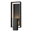 Hubbardton Forge 2018 Coastal Black Coastal Black Clear Glass (ZM) Shadow Box Large Outdoor Sconce