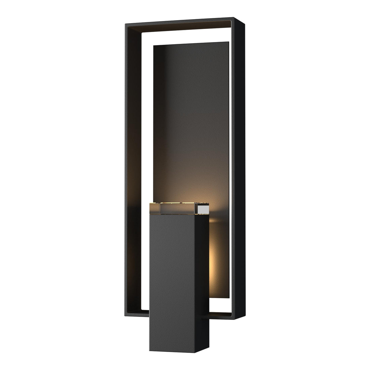 Hubbardton Forge 2018 Coastal Black Coastal Black Clear Glass (ZM) Shadow Box Large Outdoor Sconce