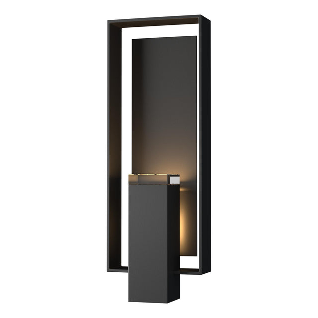 Hubbardton Forge 2018 Coastal Black Coastal Black Clear Glass (ZM) Shadow Box Large Outdoor Sconce