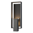Hubbardton Forge 2018 Coastal Natural Iron Coastal Black Clear Glass (ZM) Shadow Box Large Outdoor Sconce