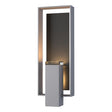 Hubbardton Forge 2018 Coastal Burnished Steel Coastal Black Clear Glass (ZM) Shadow Box Large Outdoor Sconce