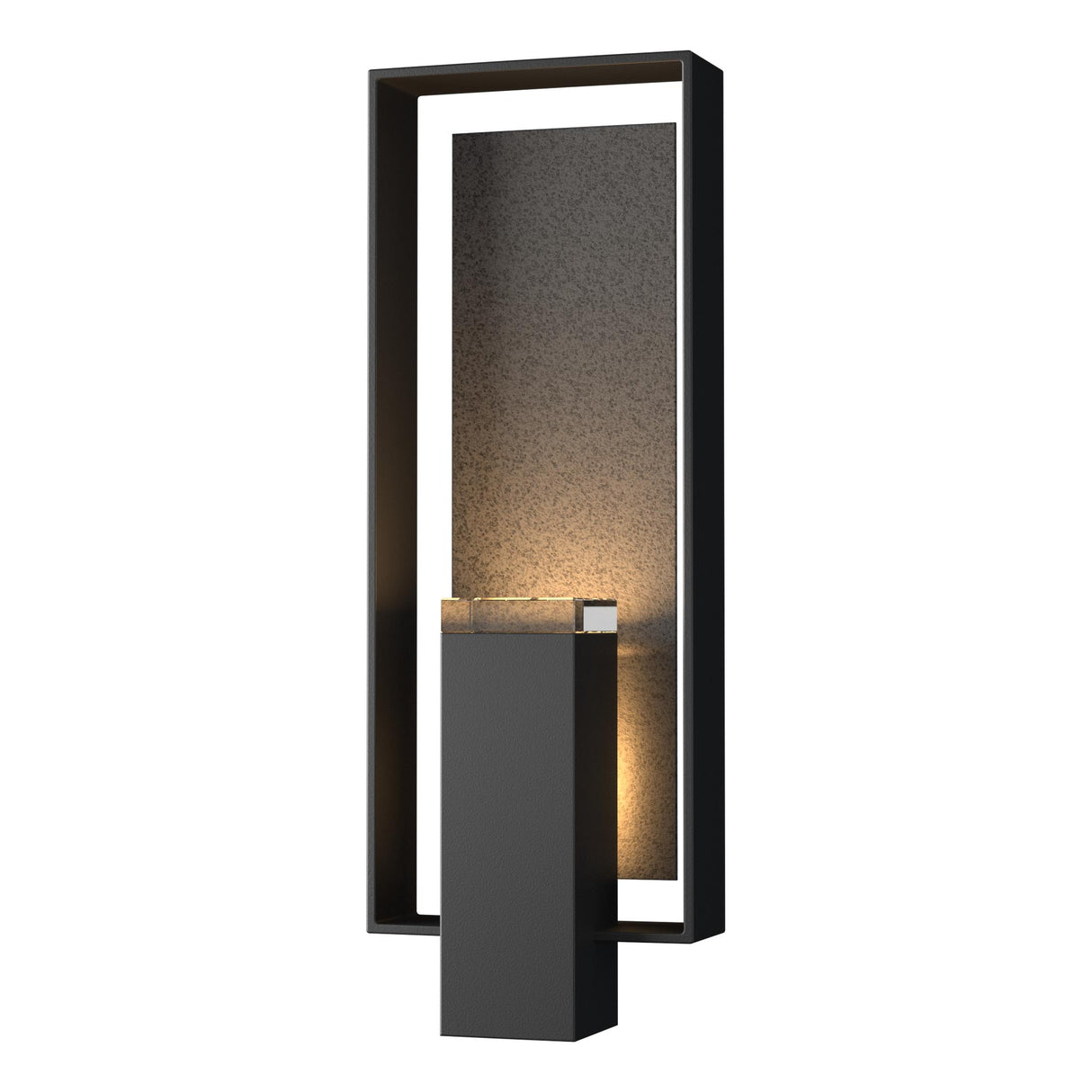 Hubbardton Forge 2018 Coastal Black Coastal Natural Iron Clear Glass (ZM) Shadow Box Large Outdoor Sconce