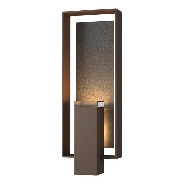 Hubbardton Forge 2018 Coastal Bronze Coastal Natural Iron Clear Glass (ZM) Shadow Box Large Outdoor Sconce