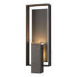 Hubbardton Forge 2018 Coastal Dark Smoke Coastal Natural Iron Clear Glass (ZM) Shadow Box Large Outdoor Sconce