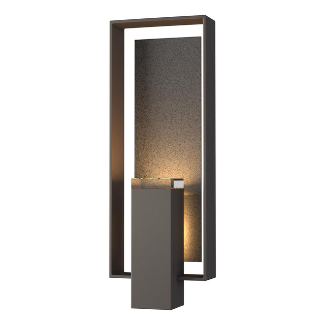Hubbardton Forge 2018 Coastal Dark Smoke Coastal Natural Iron Clear Glass (ZM) Shadow Box Large Outdoor Sconce