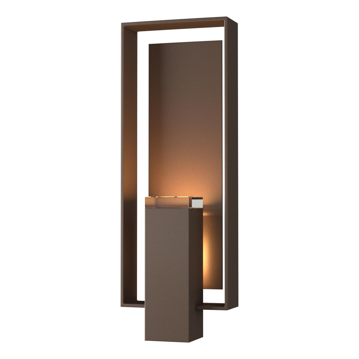 Hubbardton Forge 2018 Coastal Bronze Coastal Bronze Clear Glass (ZM) Shadow Box Large Outdoor Sconce