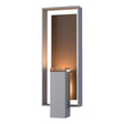 Hubbardton Forge 2018 Coastal Burnished Steel Coastal Bronze Clear Glass (ZM) Shadow Box Large Outdoor Sconce
