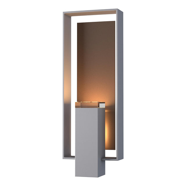 Hubbardton Forge 2018 Coastal Burnished Steel Coastal Bronze Clear Glass (ZM) Shadow Box Large Outdoor Sconce