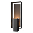 Hubbardton Forge 2018 Coastal Black Coastal Dark Smoke Clear Glass (ZM) Shadow Box Large Outdoor Sconce