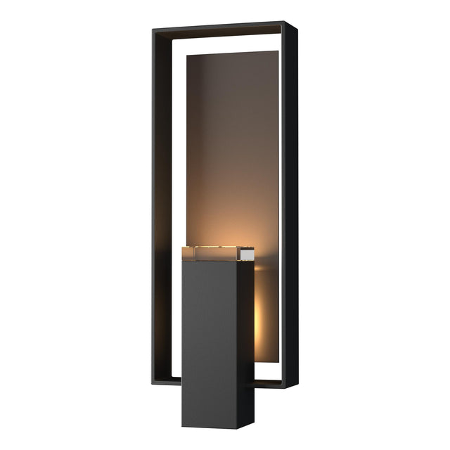 Hubbardton Forge 2018 Coastal Black Coastal Dark Smoke Clear Glass (ZM) Shadow Box Large Outdoor Sconce