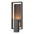 Hubbardton Forge 2018 Coastal Natural Iron Coastal Dark Smoke Clear Glass (ZM) Shadow Box Large Outdoor Sconce