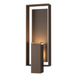 Hubbardton Forge 2018 Coastal Bronze Coastal Dark Smoke Clear Glass (ZM) Shadow Box Large Outdoor Sconce