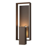 Hubbardton Forge 2018 Coastal Bronze Coastal Dark Smoke Clear Glass (ZM) Shadow Box Large Outdoor Sconce