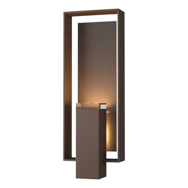 Hubbardton Forge 2018 Coastal Bronze Coastal Dark Smoke Clear Glass (ZM) Shadow Box Large Outdoor Sconce