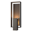 Hubbardton Forge 2018 Coastal Dark Smoke Coastal Dark Smoke Clear Glass (ZM) Shadow Box Large Outdoor Sconce
