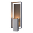 Hubbardton Forge 2018 Coastal Burnished Steel Coastal Dark Smoke Clear Glass (ZM) Shadow Box Large Outdoor Sconce
