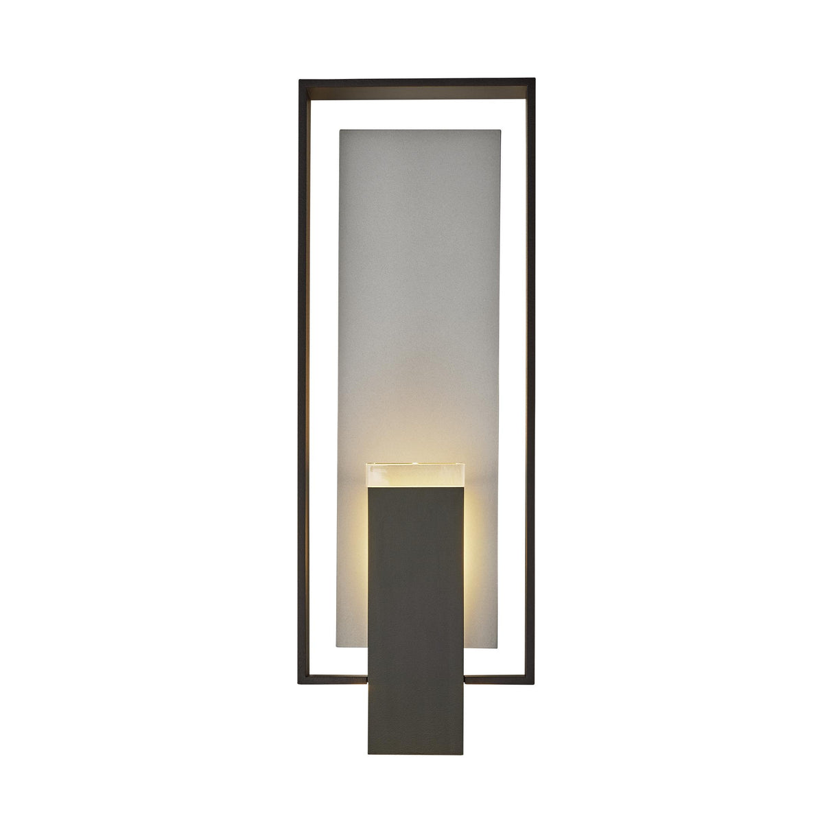 Hubbardton Forge 2018 Coastal Black Coastal Burnished Steel Clear Glass (ZM) Shadow Box Large Outdoor Sconce