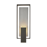 Hubbardton Forge 2018 Coastal Black Coastal Burnished Steel Clear Glass (ZM) Shadow Box Large Outdoor Sconce