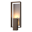 Hubbardton Forge 2018 Coastal Bronze Coastal Burnished Steel Clear Glass (ZM) Shadow Box Large Outdoor Sconce