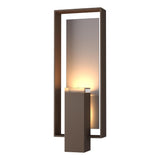 Hubbardton Forge 2018 Coastal Bronze Coastal Burnished Steel Clear Glass (ZM) Shadow Box Large Outdoor Sconce