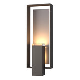 Hubbardton Forge 2018 Coastal Dark Smoke Coastal Burnished Steel Clear Glass (ZM) Shadow Box Large Outdoor Sconce