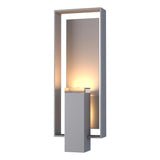 Hubbardton Forge 2018 Coastal Burnished Steel Coastal Burnished Steel Clear Glass (ZM) Shadow Box Large Outdoor Sconce