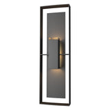 Hubbardton Forge 2020 Coastal Black Coastal Black Clear Glass (ZM) Shadow Box Tall Outdoor Sconce