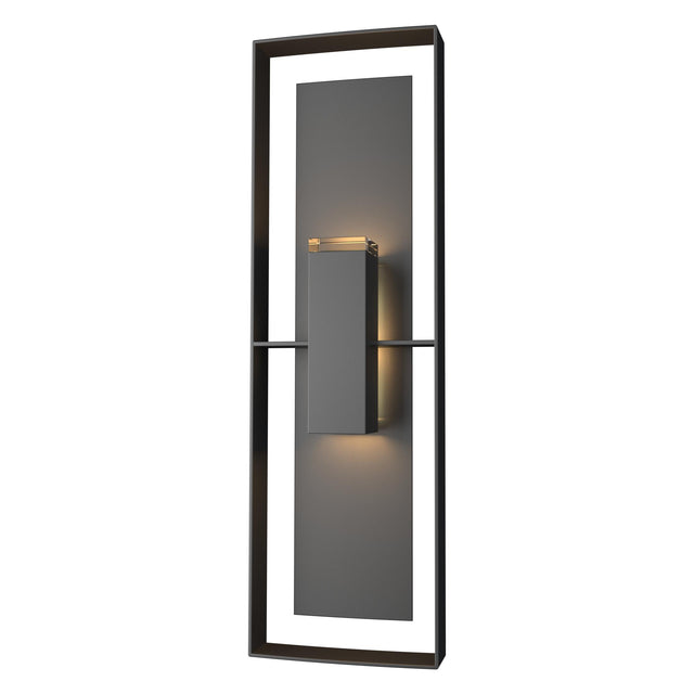Hubbardton Forge 2020 Coastal Black Coastal Black Clear Glass (ZM) Shadow Box Tall Outdoor Sconce