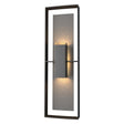 Hubbardton Forge 2020 Coastal Black Coastal Natural Iron Clear Glass (ZM) Shadow Box Tall Outdoor Sconce