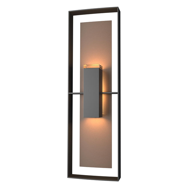 Hubbardton Forge 2020 Coastal Black Coastal Bronze Clear Glass (ZM) Shadow Box Tall Outdoor Sconce