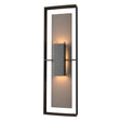 Hubbardton Forge 2020 Coastal Black Coastal Dark Smoke Clear Glass (ZM) Shadow Box Tall Outdoor Sconce