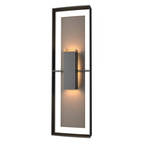 Hubbardton Forge 2020 Coastal Black Coastal Dark Smoke Clear Glass (ZM) Shadow Box Tall Outdoor Sconce