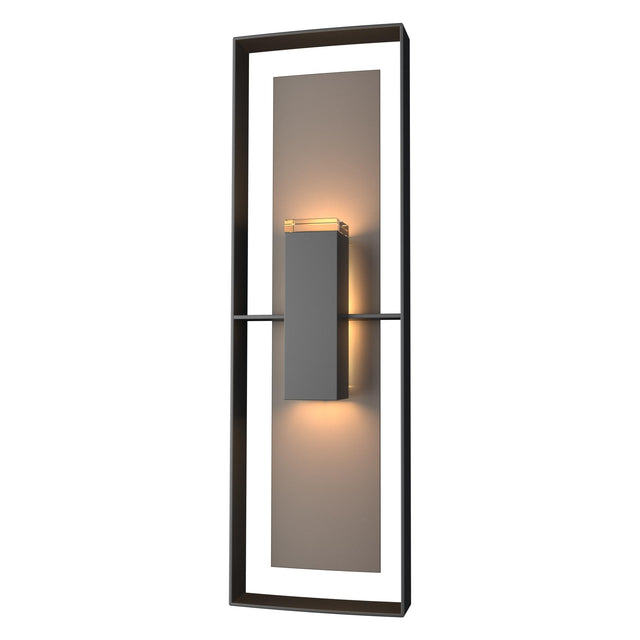 Hubbardton Forge 2020 Coastal Black Coastal Dark Smoke Clear Glass (ZM) Shadow Box Tall Outdoor Sconce