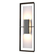 Hubbardton Forge 2020 Coastal Black Coastal Burnished Steel Clear Glass (ZM) Shadow Box Tall Outdoor Sconce