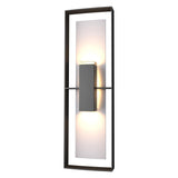 Hubbardton Forge 2020 Coastal Black Coastal Burnished Steel Clear Glass (ZM) Shadow Box Tall Outdoor Sconce