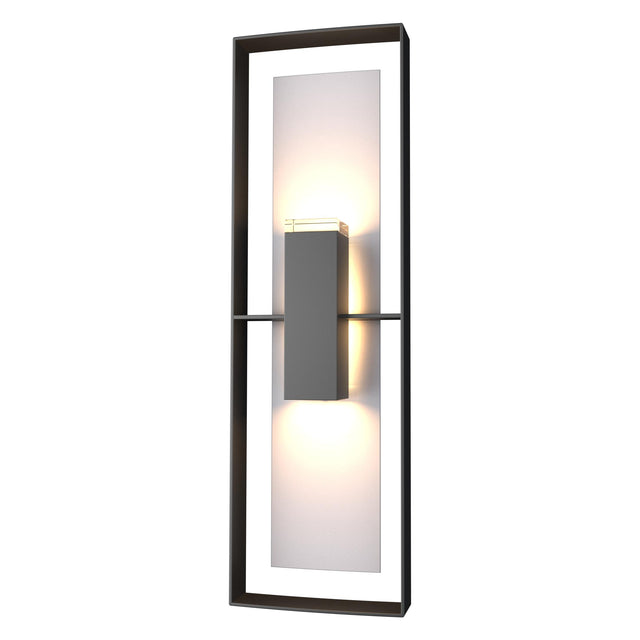 Hubbardton Forge 2020 Coastal Black Coastal Burnished Steel Clear Glass (ZM) Shadow Box Tall Outdoor Sconce