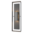 Hubbardton Forge 2020 Coastal Natural Iron Coastal Black Clear Glass (ZM) Shadow Box Tall Outdoor Sconce
